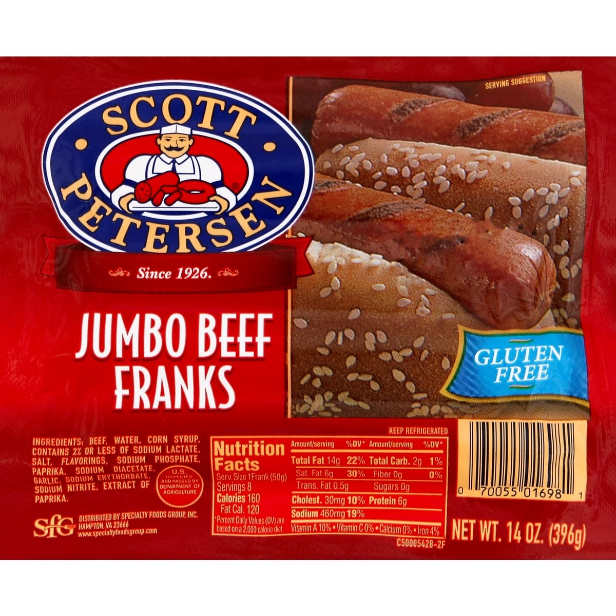 SCOTT PETE BEEF FRANKS                   14 OZ