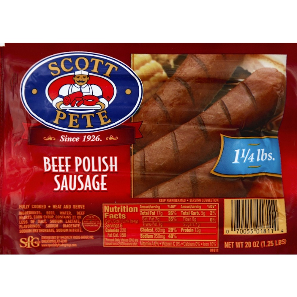 SCOTT PETE BEEF POLISH SAUSAGE           1 OZ