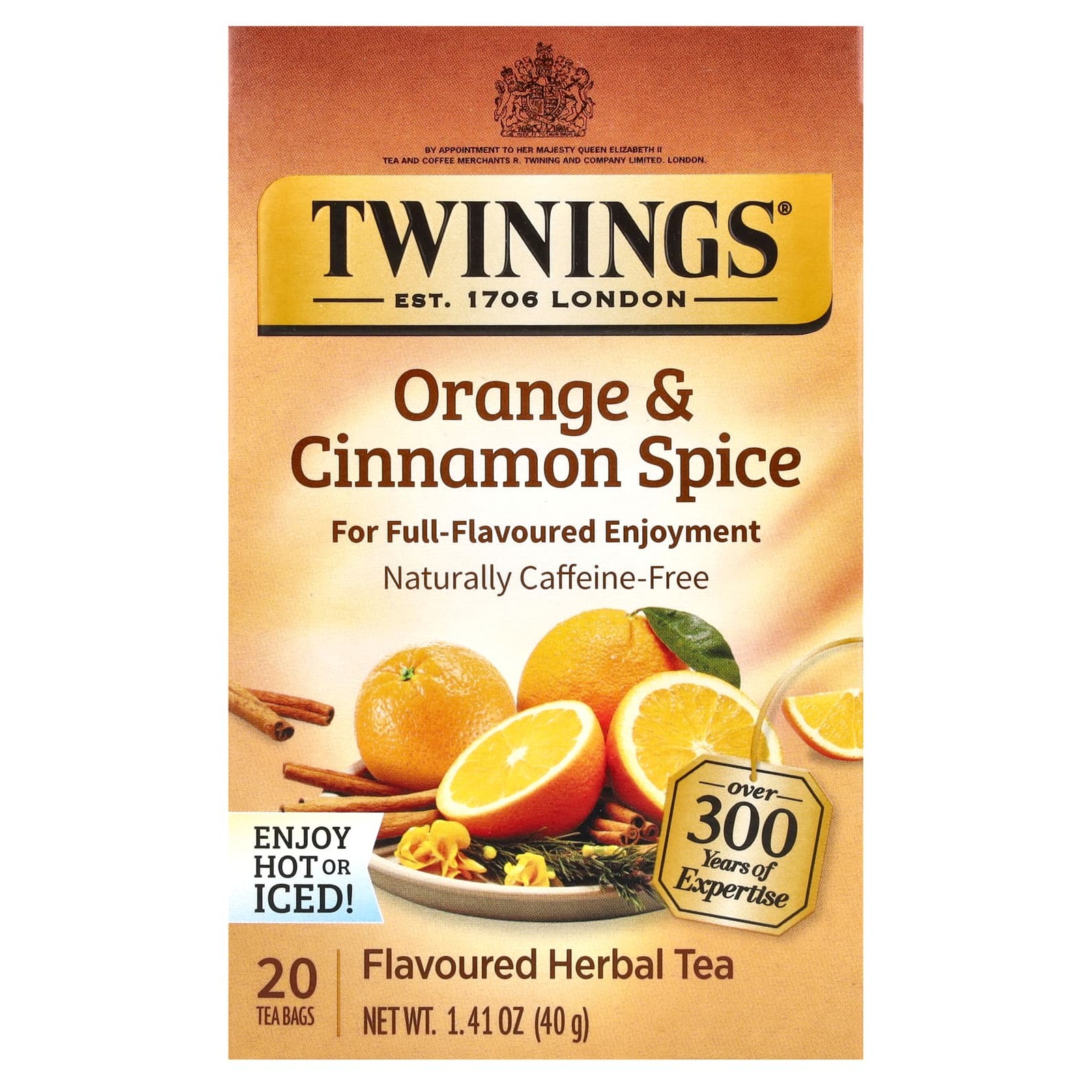 TWININGS ORANGE CINNAMON 1.41 OZ