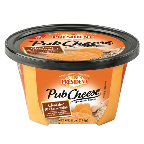 PRSDNT PUB CHEESE CHEDDAR HORSERDISH     8 OZ
