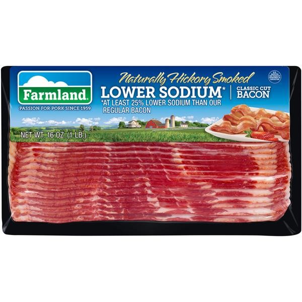 FARMLAND LOW SODIUM BACON 1LB            1 OZ