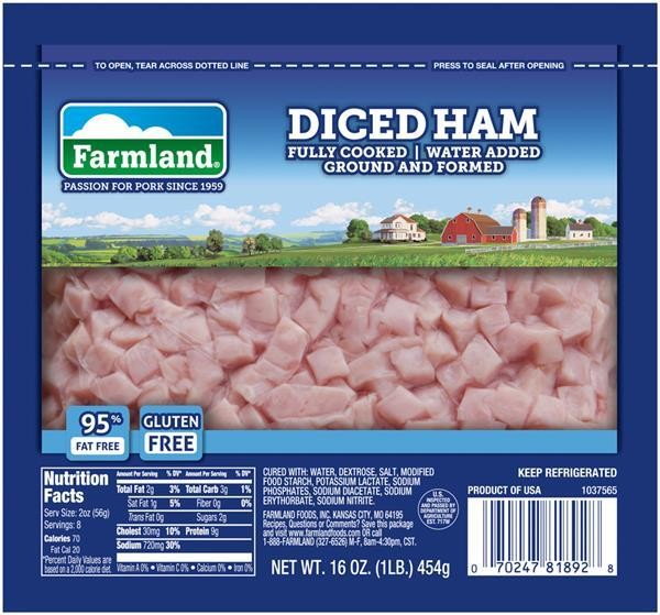 FARMLAND DICED HAM                       1 OZ