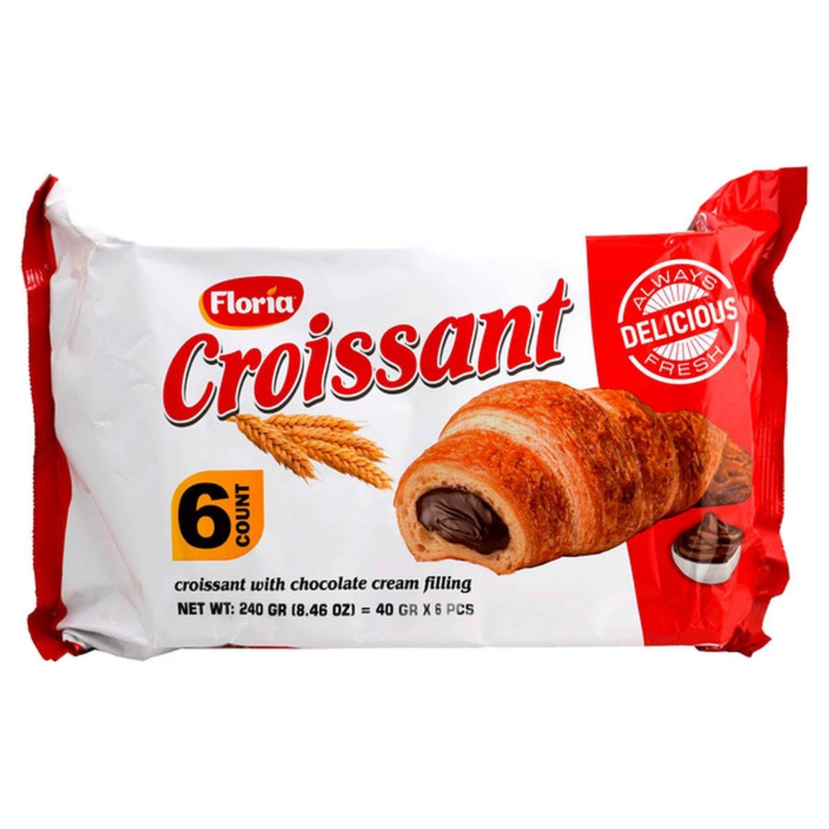 FLORIA CROISSANT WITH CHOCOLATE CREAM FILLING 240 GM