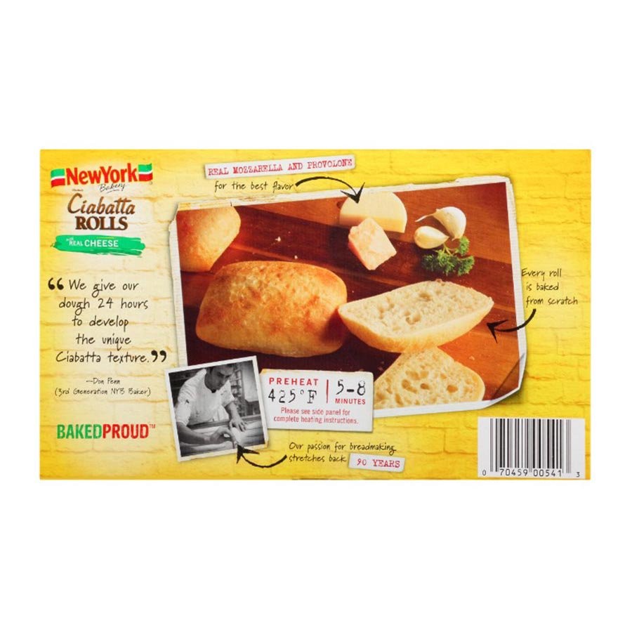 NEW YORK CIABATTA CHEESE ROLLS 10 OZ