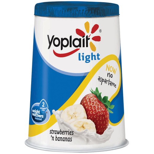 YOPLAIT LIGHT STRAWBERRY & BANANA 6 OZ