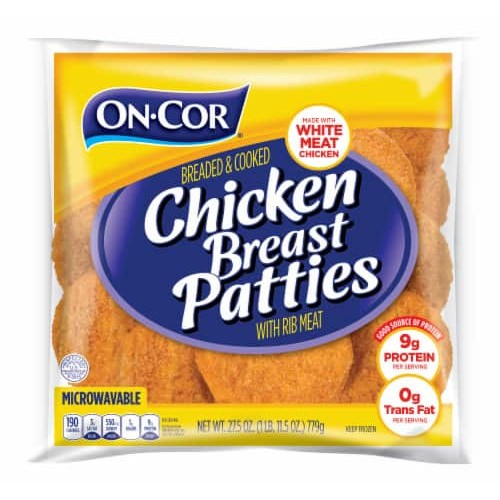 ONCOR CHICKEN PATTIES CLEAR BAG 27.5 OZ