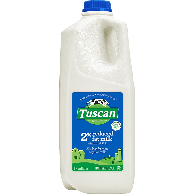 Tuscan Dairy 2% Reduced Fat Milk 0.5 Gallon