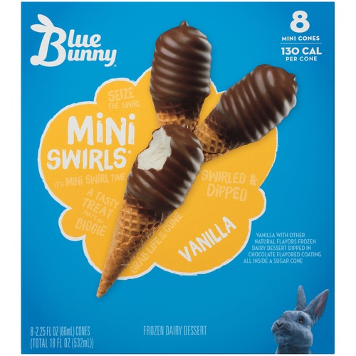 BLUE BUNNY CHAMP SW VAN CONE             8 COUNT