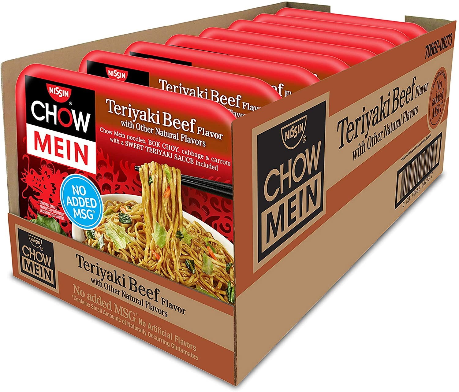 Nissin Chow Mein Noodles, Teriyaki Beef 8 PACK