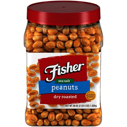 FISHER DRY ROAST PEANUTS                 36 OZ