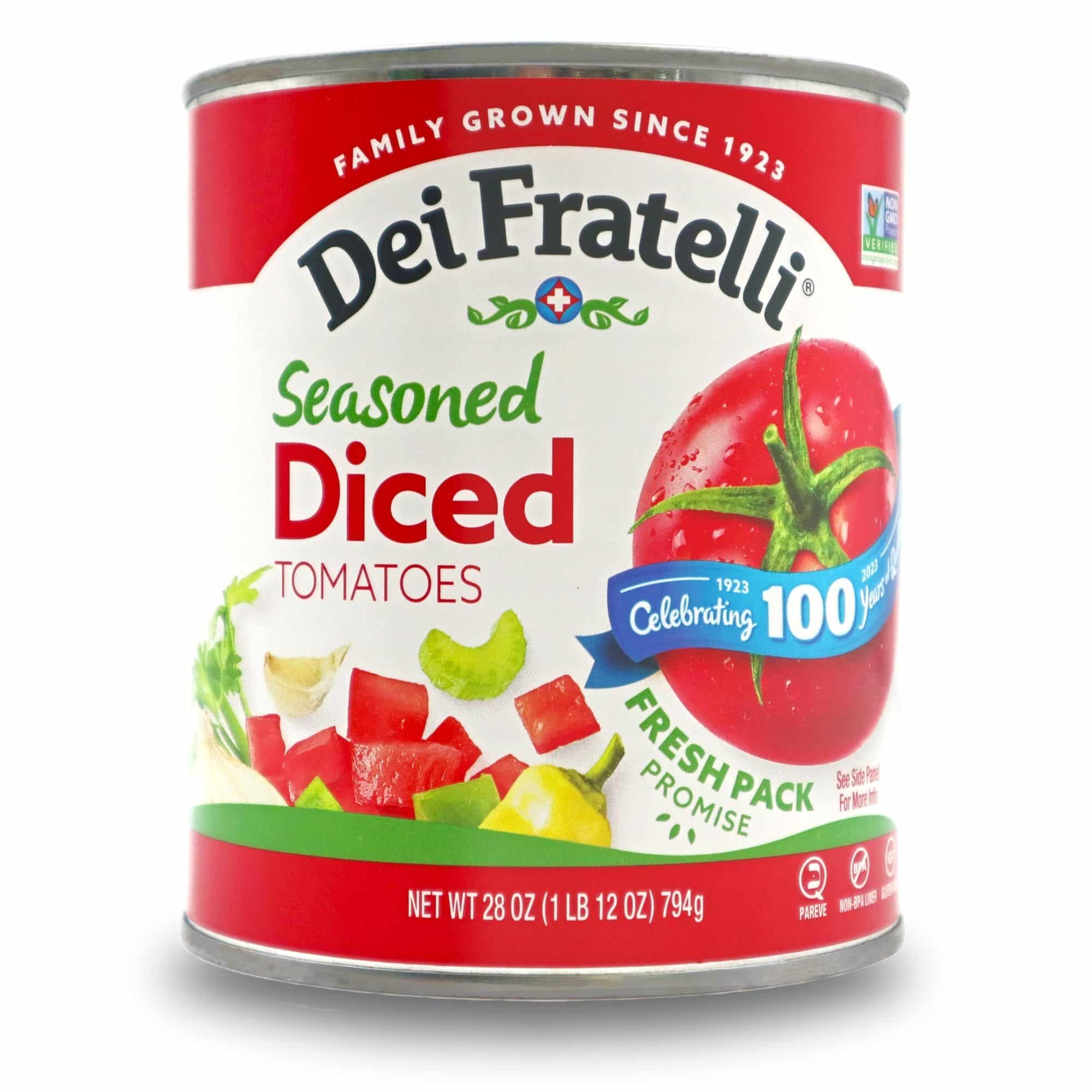 DEI FRATELLI DICED TOMATOES SEASONED 28 OZ