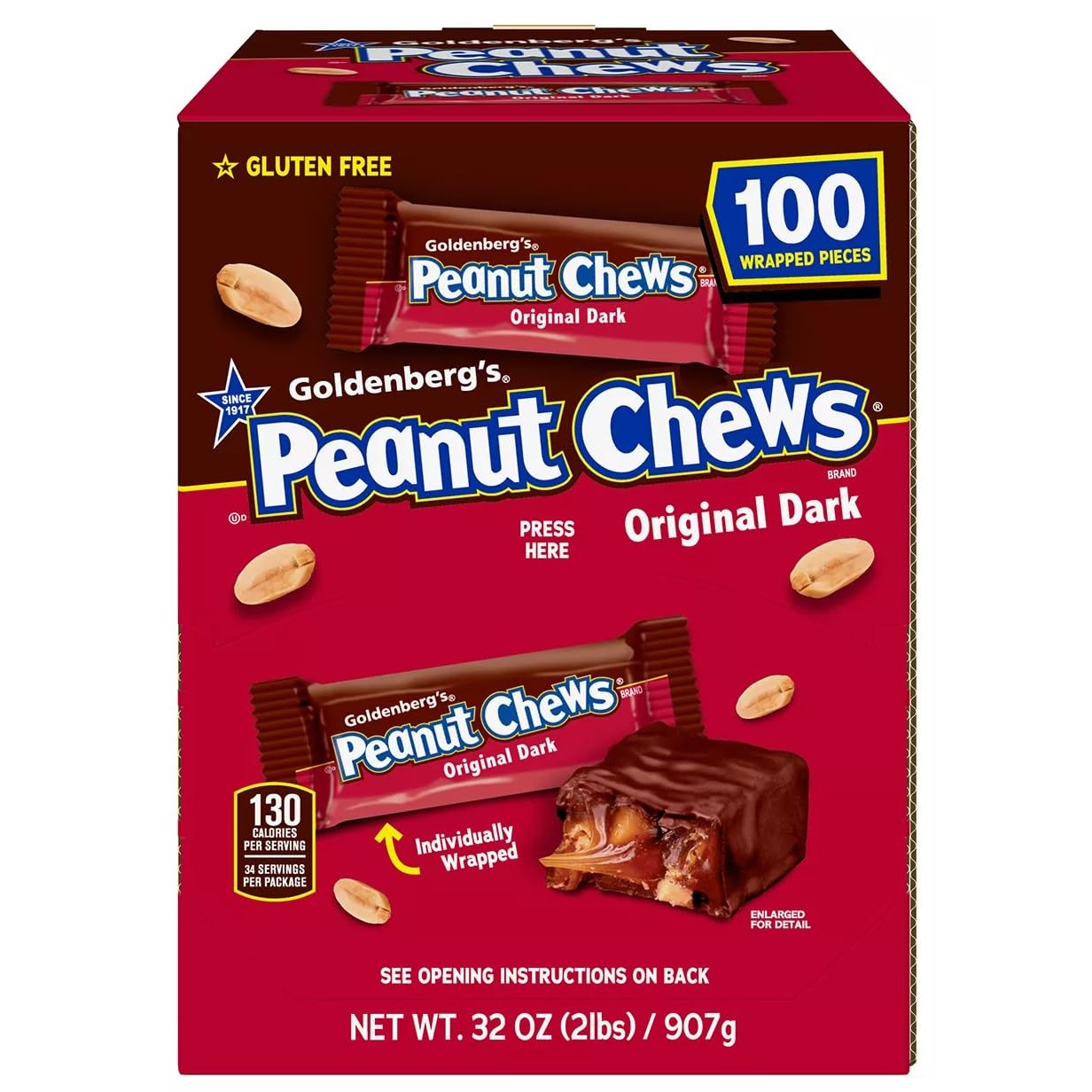 Goldenberg's Peanut Chews Original Milk Chocolate 4.4 LBS