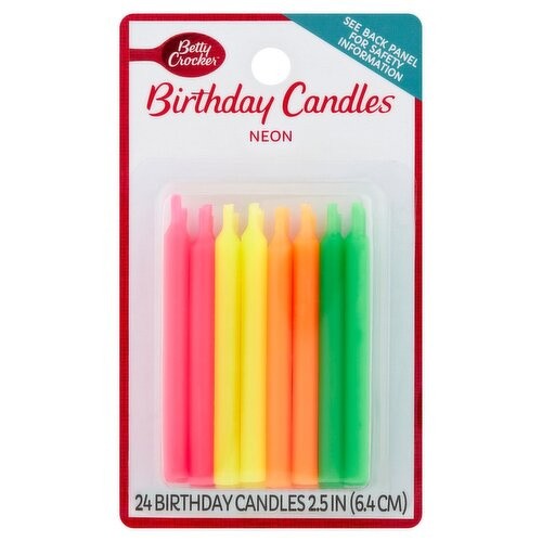 BETTY CROCKER NEON CANDLE 24 COUNT