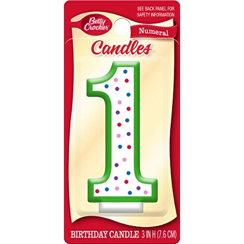 BETTY CROCKER NUMERAL CANDLE 1 1 COUNT