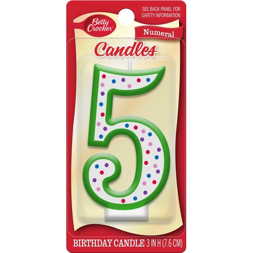 BETTY CROCKER NUMERAL CANDLE 5 1 COUNT