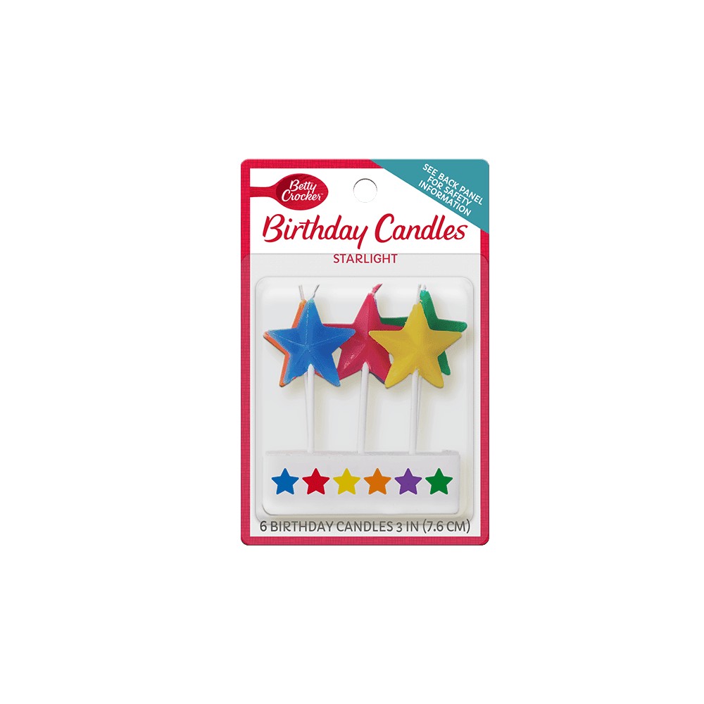 BETTY CROCKER STAR LITE CANDLE 6 COUNT