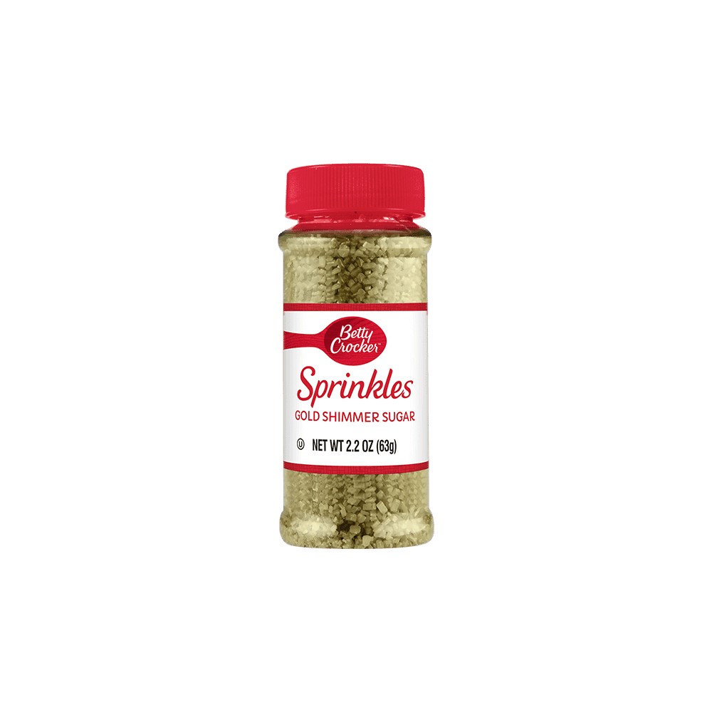 BETTY C SPRINKLES GOLD SHIMER SUGAR 2.2 OZ
