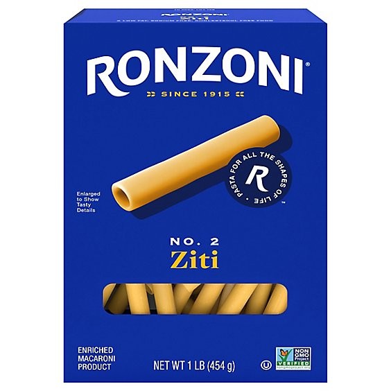 Ronzoni Ziti Pasta No. 2 16 OZ