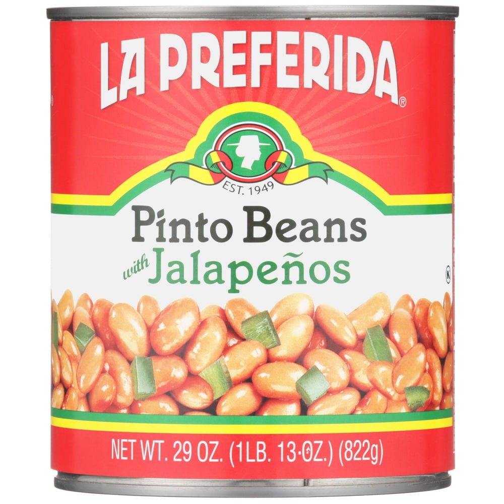 LA PREFERIDA PINTO BEANS WITH JALAPE 29 OZ