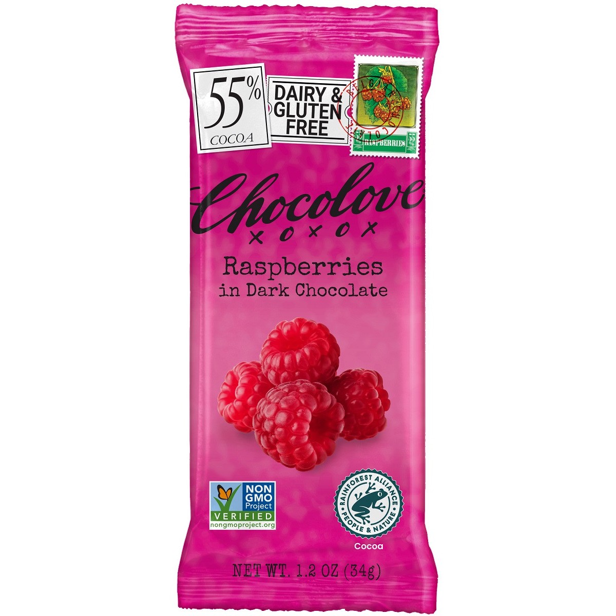 CHOCOLOVE DARK CHOCOLT RASPBRY 1 PACK