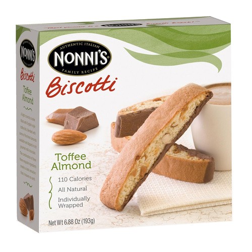 NONNI'S TOFFEE ALMOND BISCOTTI 8 Pac 6.88 OZ