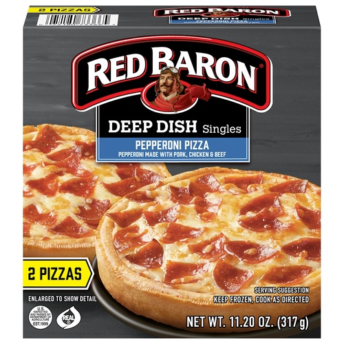 RED BARON SINGLE SERVE PEPPERONI         11.2 OZ