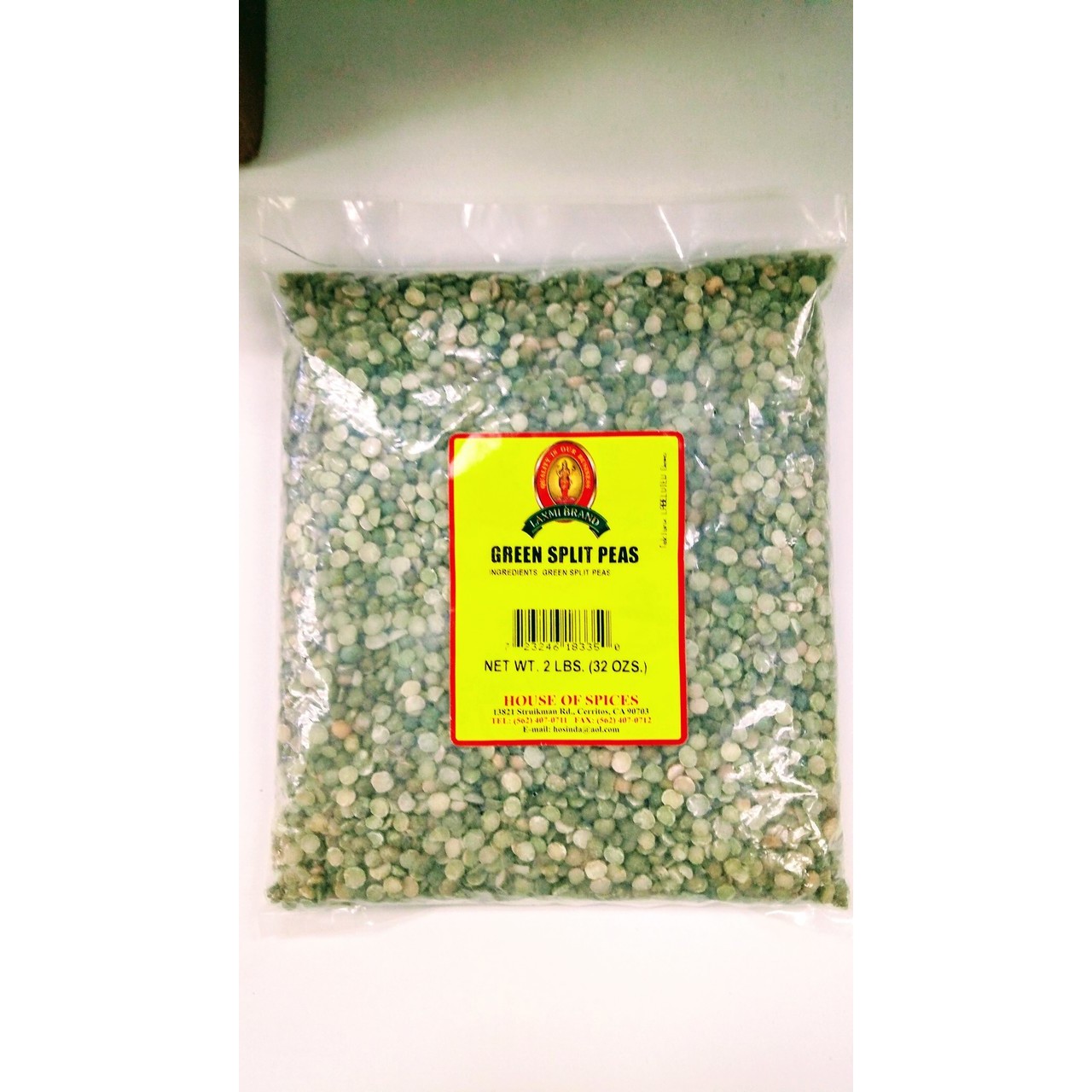LAXMI GREEN SPLIT PEAS 2 LBS