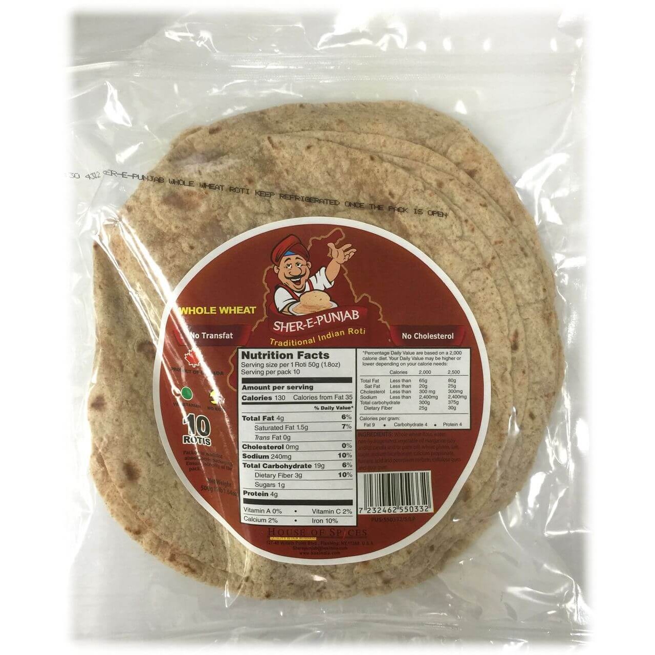 Sher E Punjab Indian Roti 10 PCS