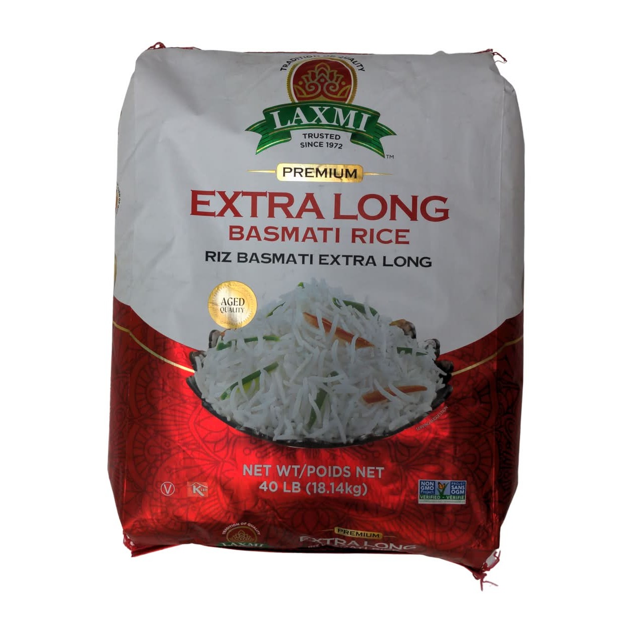 LAXMI EXTRA LONG BASMATI RICE 40 LBS