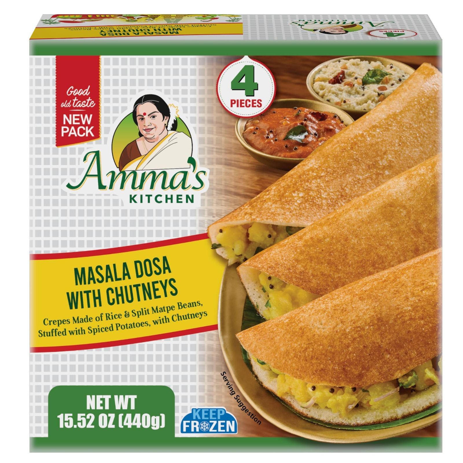 Amma Kitchen Masala Dosa With Chutney 4 PCS