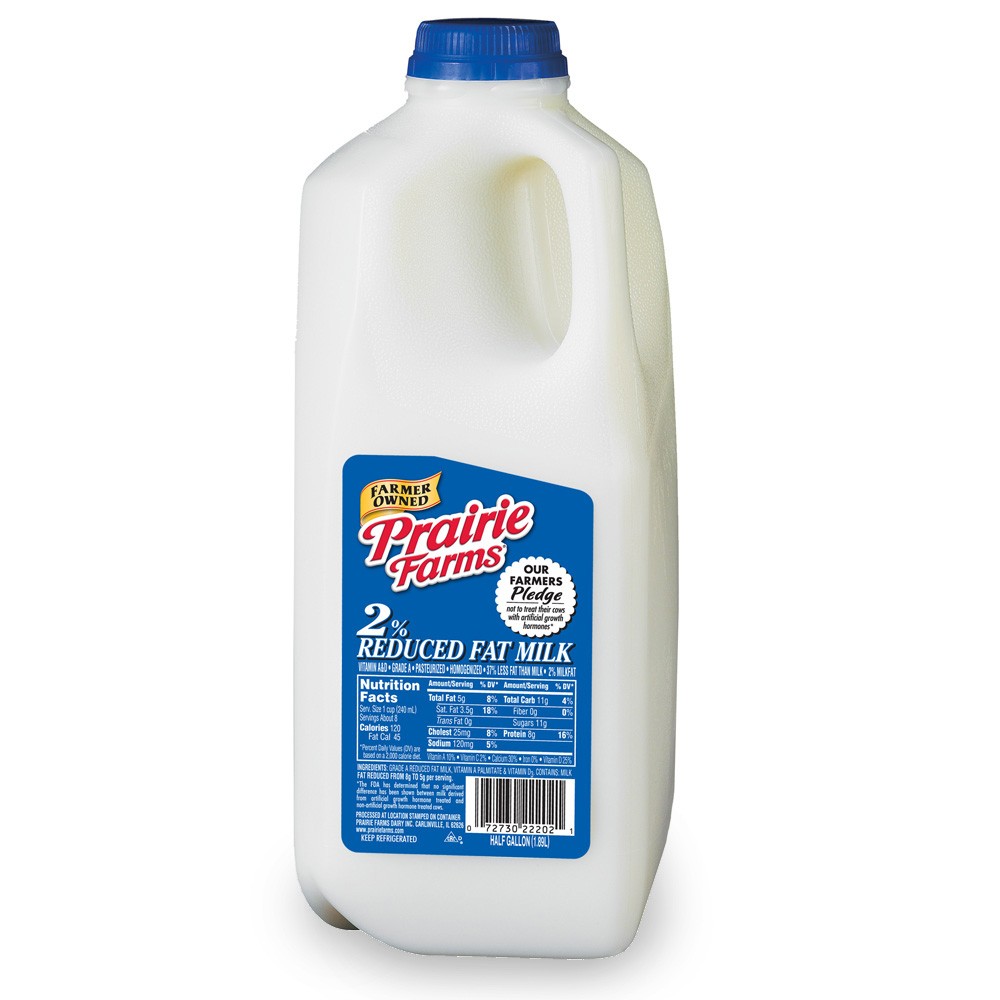 Prairie Farms 2% Milk 0.5 GALLON