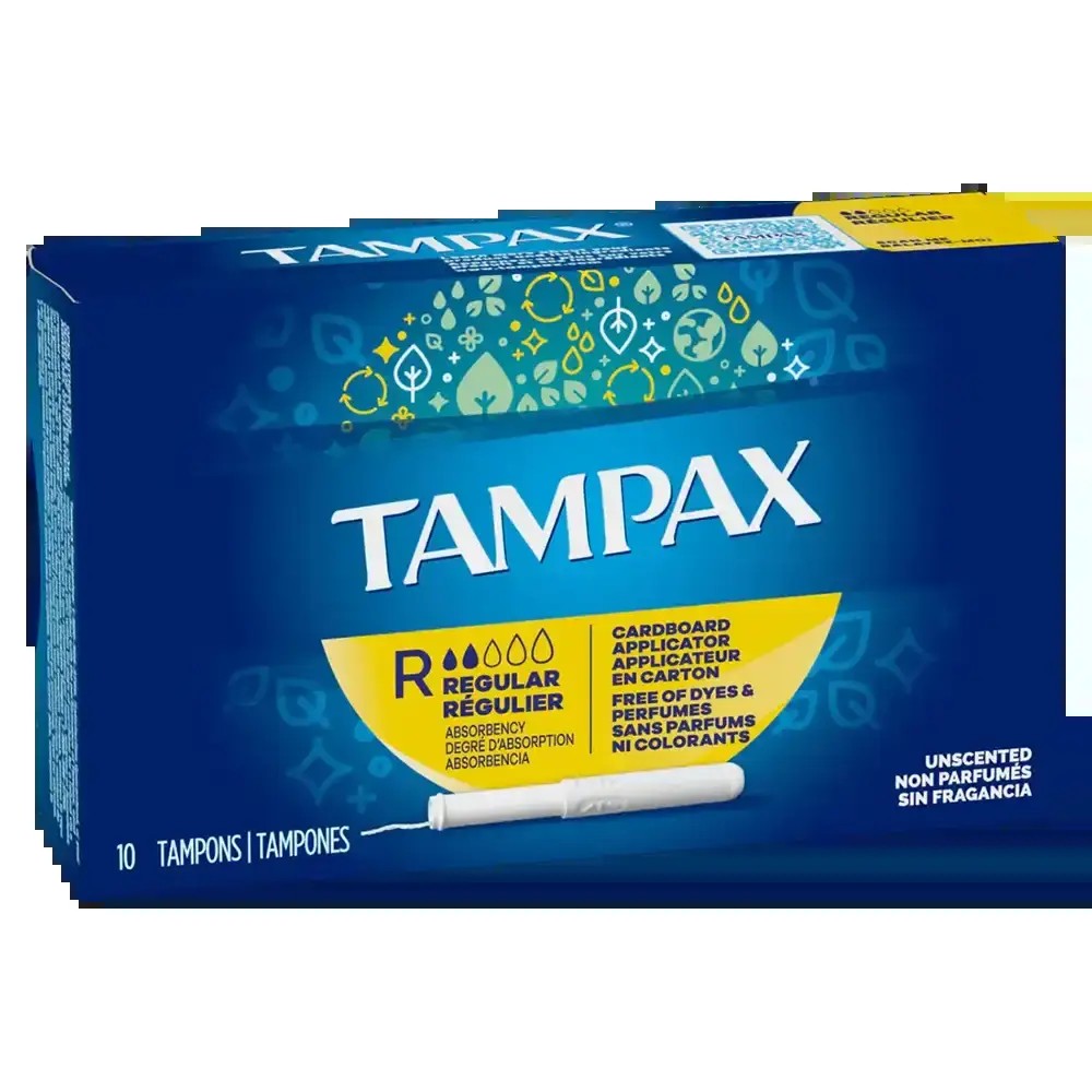 Tampax Tampons Cardboard Regular Absorbency 10 COUNT