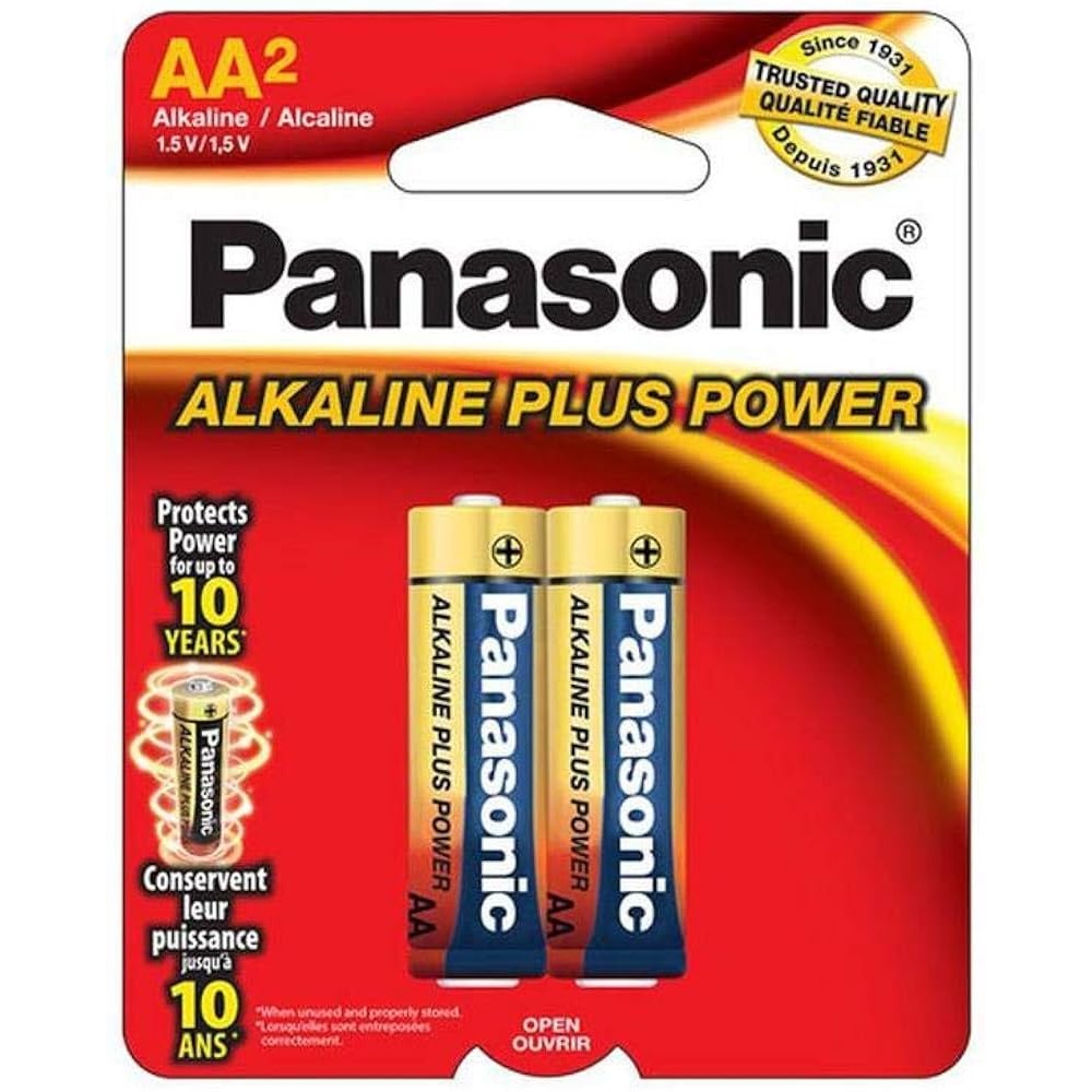 Panasonic AA Alkaline Plus Battery Retail Pack 2 Pack