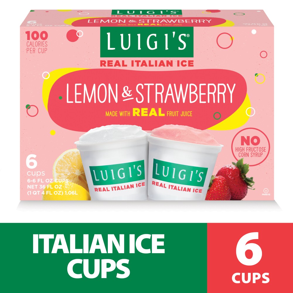 LUIGI ITALIAN ICE LEMON/STRAWBRY         36 OZ