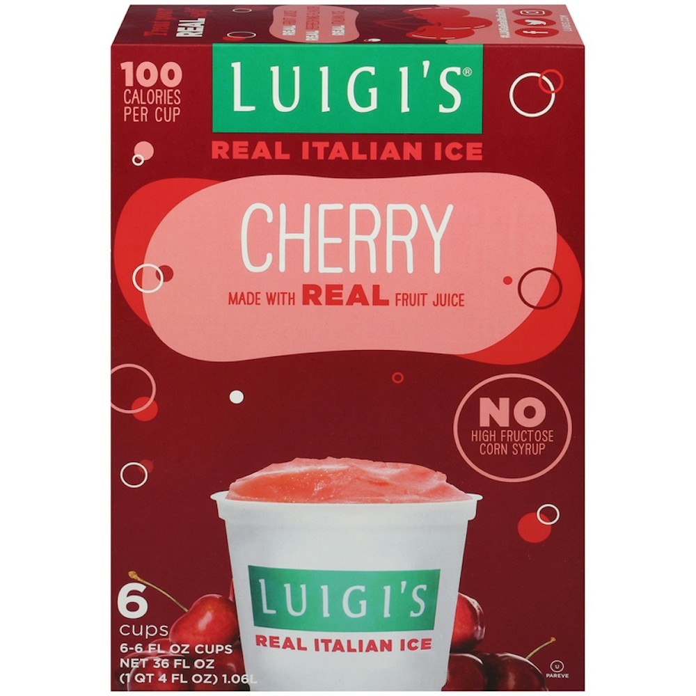 Luigi's Cherry Italian Ice 6 Oz