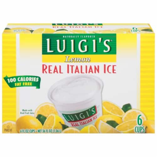 LUIGIS LEMON ITALIAN ICE 6 CUPS 6 COUNT