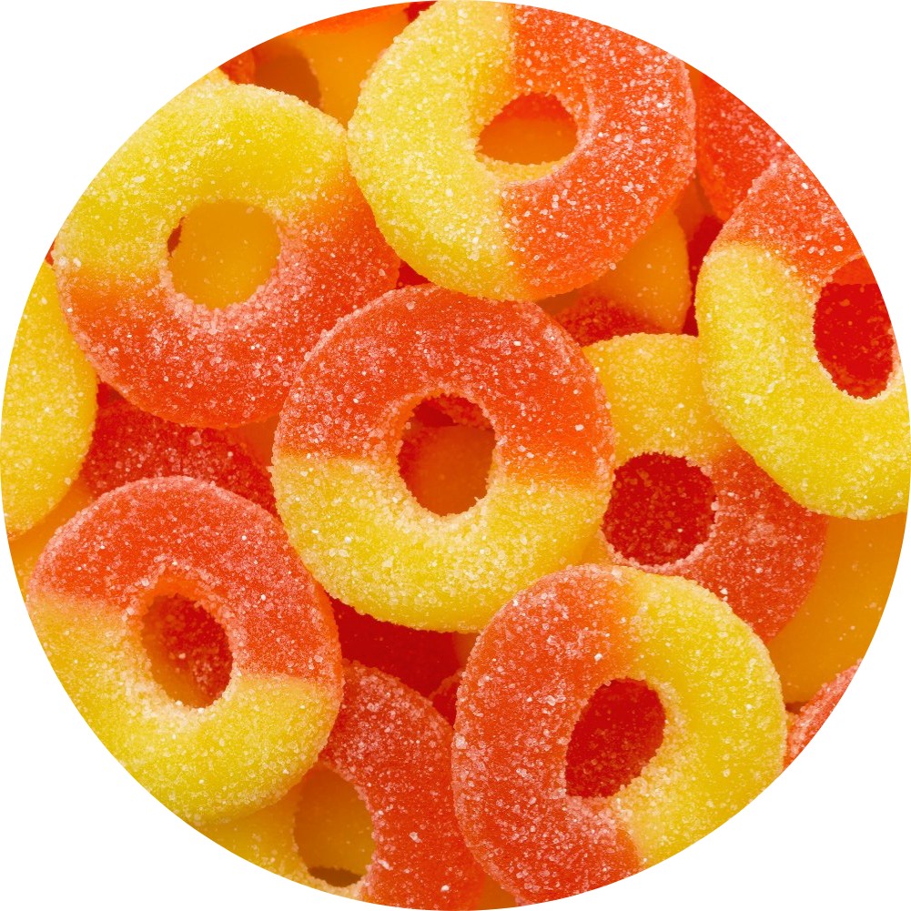 Shari Gummi Peach Rings 4.5 OZ