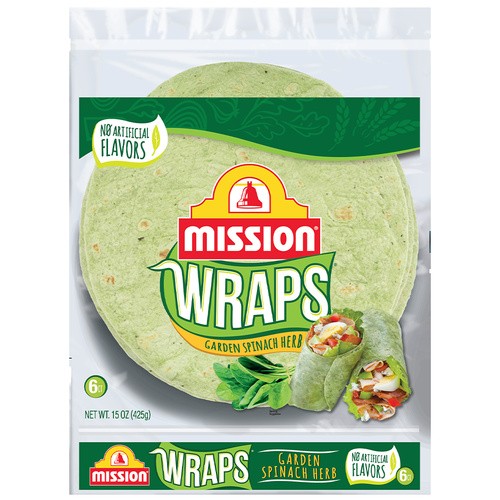 MISSION WRAPS G.SPIN.HERB 15 OZ