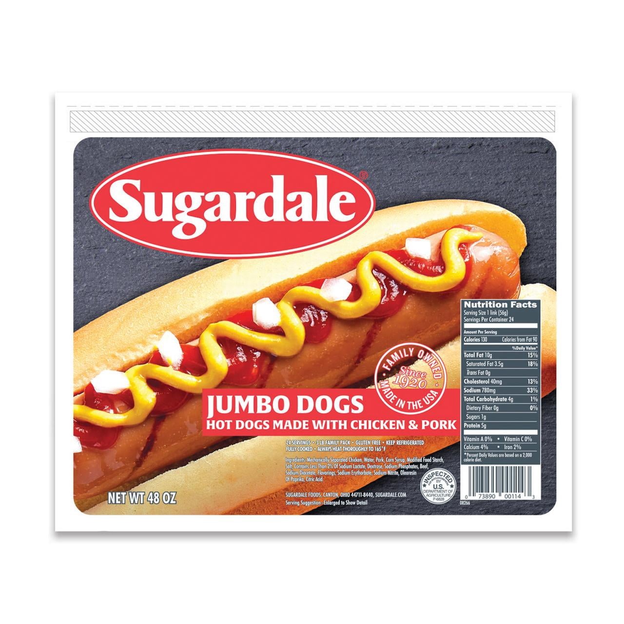 SUGARDALE JUMBO HOT DOGS 3LB