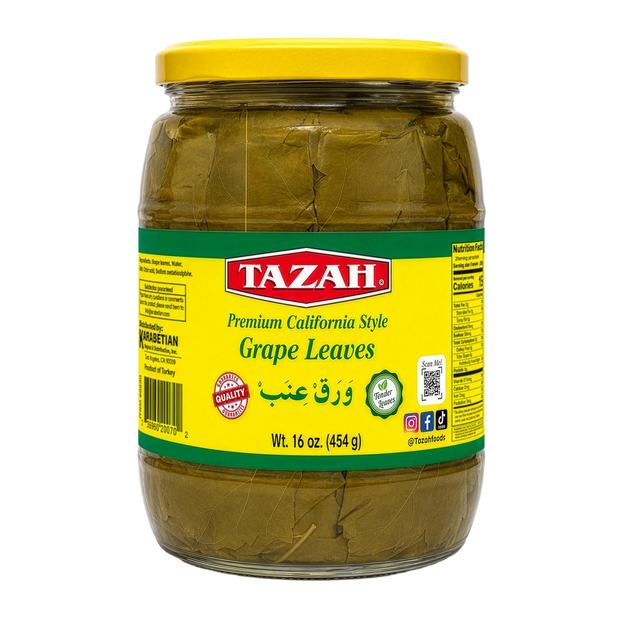 Tazah Grape Leaves 454 GM