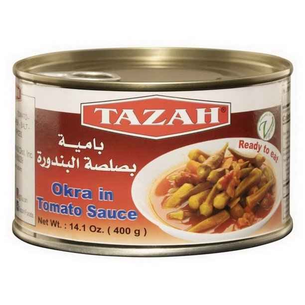 Tazah Okra In Tomato Sauce 400 GM