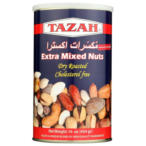 TAZAH XTRA MIX NUTS IN BLUE TIN 1 LBS