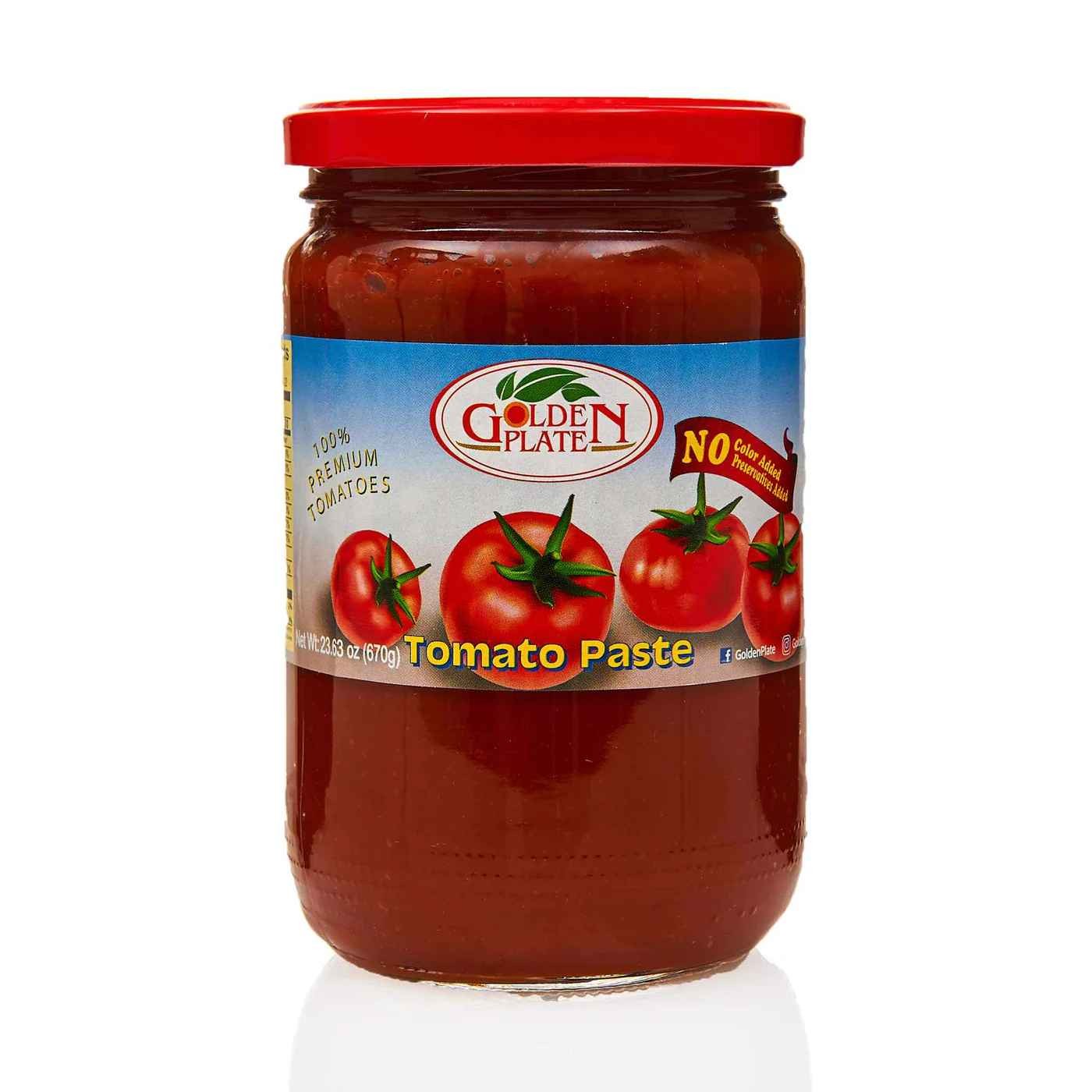 GOLDEN PLATE TOMATO PASTE IN GLASS 700 GM