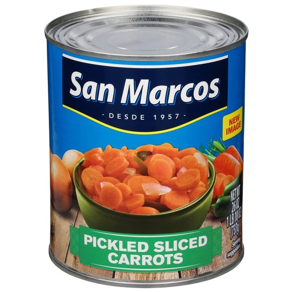 SAN MARCOS SLICED PICKLED CARROTS 26 OZ