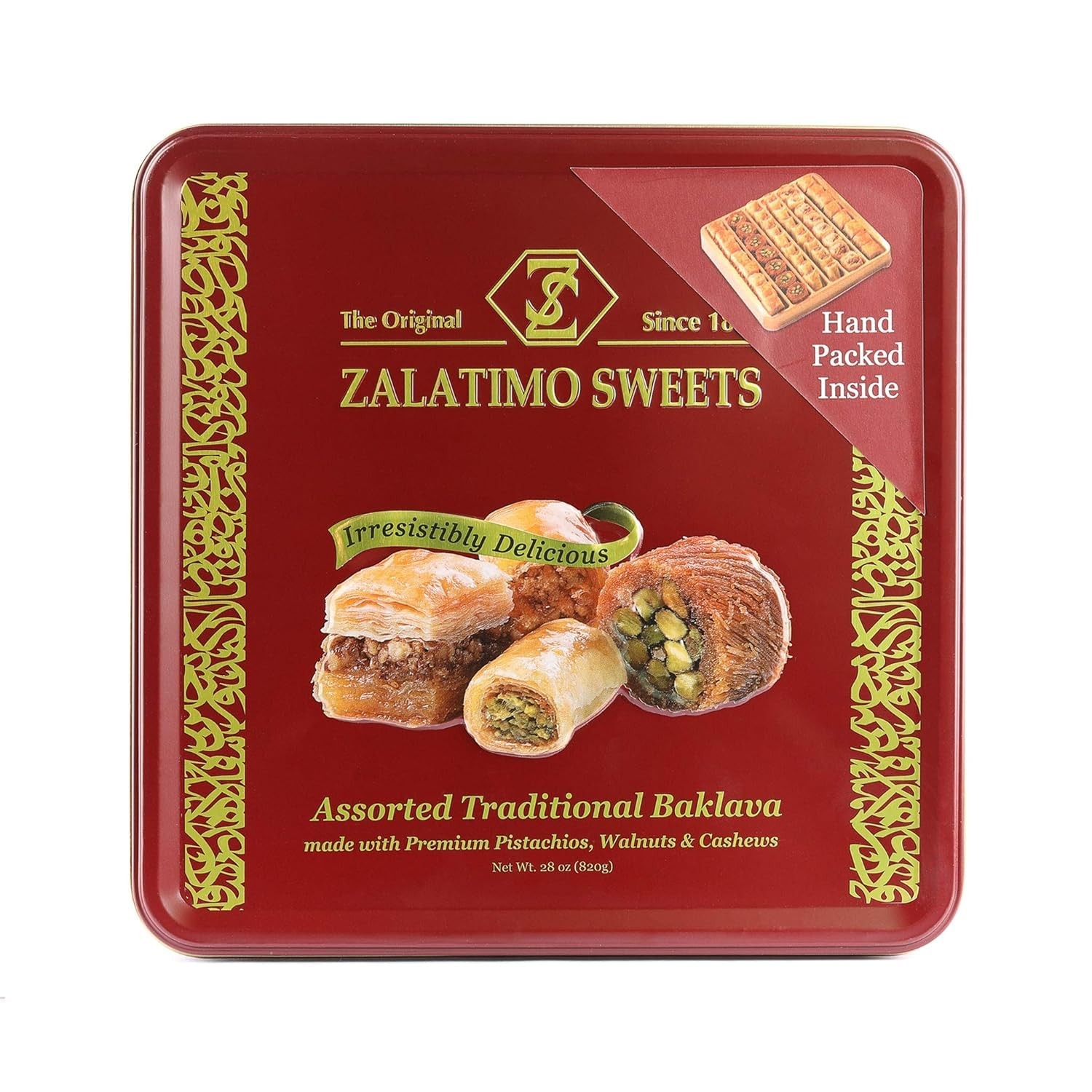 ZALATIMO ASSORTED BAKLAVA TRADITIONAL SWEET 820 GM