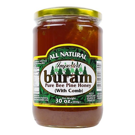 BURAM PINE HONEY WITH COMB 30 OZ