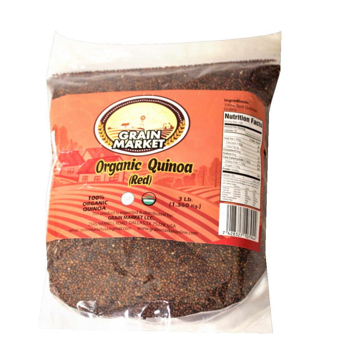 GRAIN Organic QuinoaRed 3 LBS