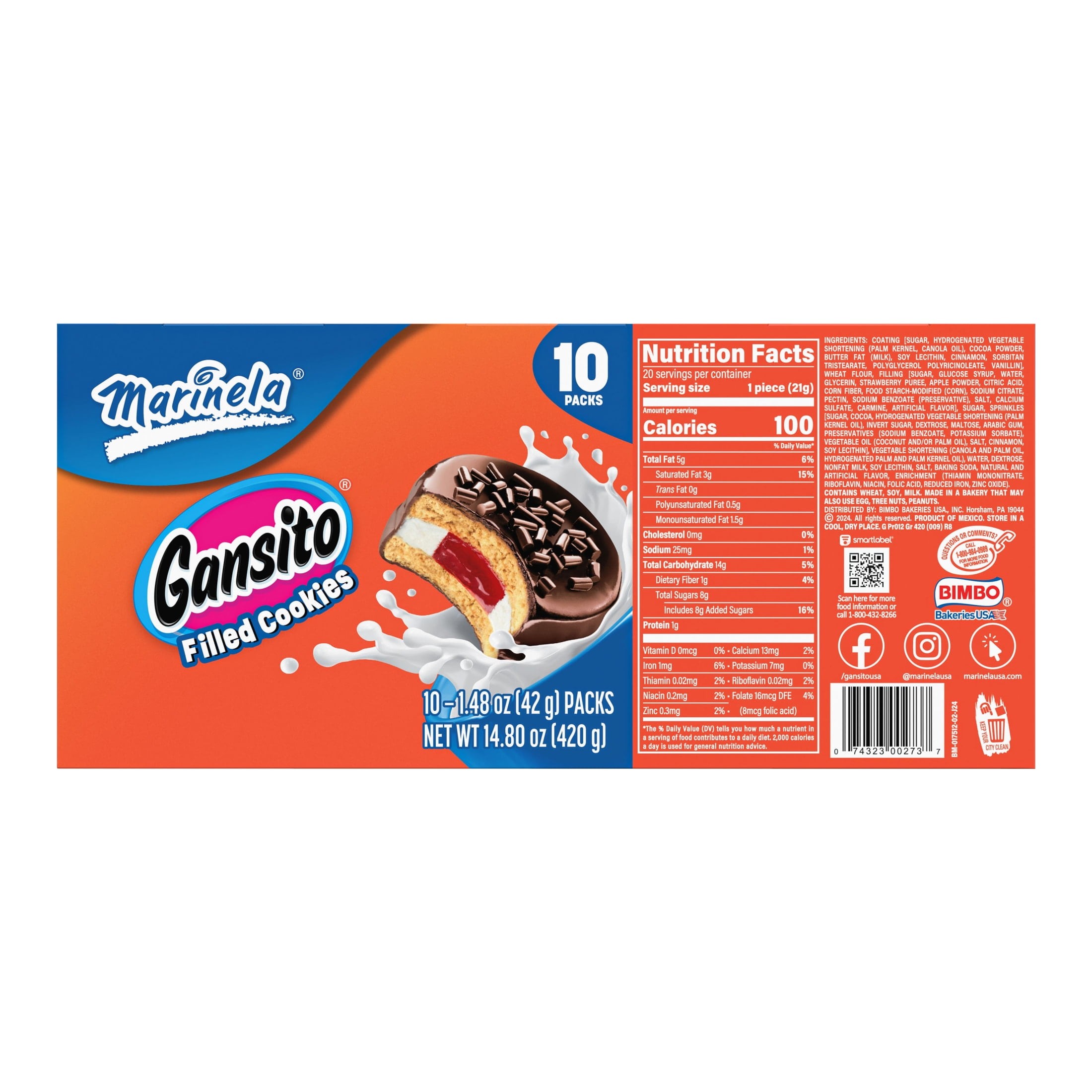 MARINELA GANSITO COOKIE BOX 14.82 OZ