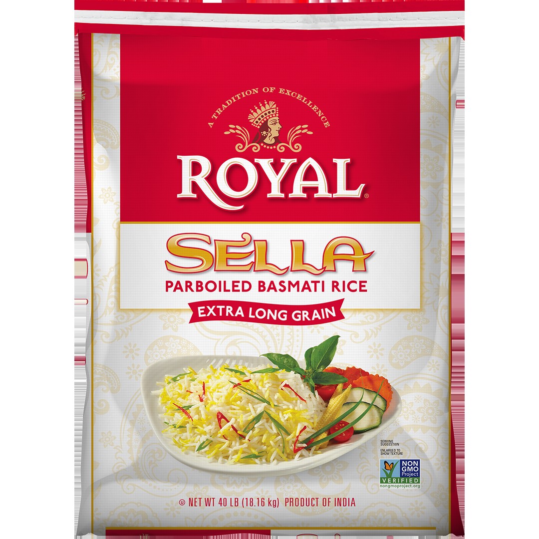 ROYAL SELLA PARBOILED BASMATI RICE 40 LBS