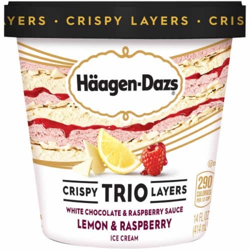 HAAGEN DAZS TRIO LEMON & RASPBERRY 14 OZ